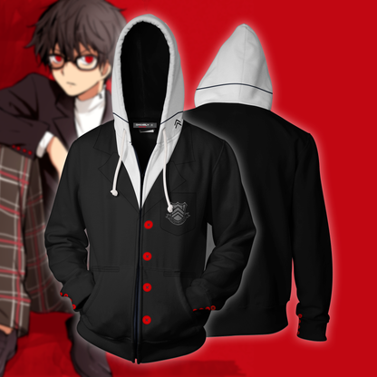Akira Kurusu Suit Persona 5 Fan Zip Up Hoodie 4XL