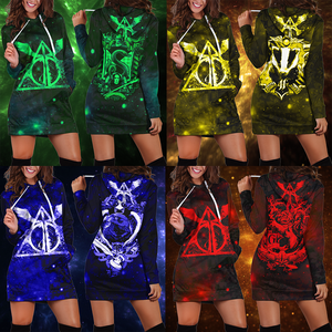 The Slytherin Snake Harry Potter Version Galaxy 3D Hoodie Dress