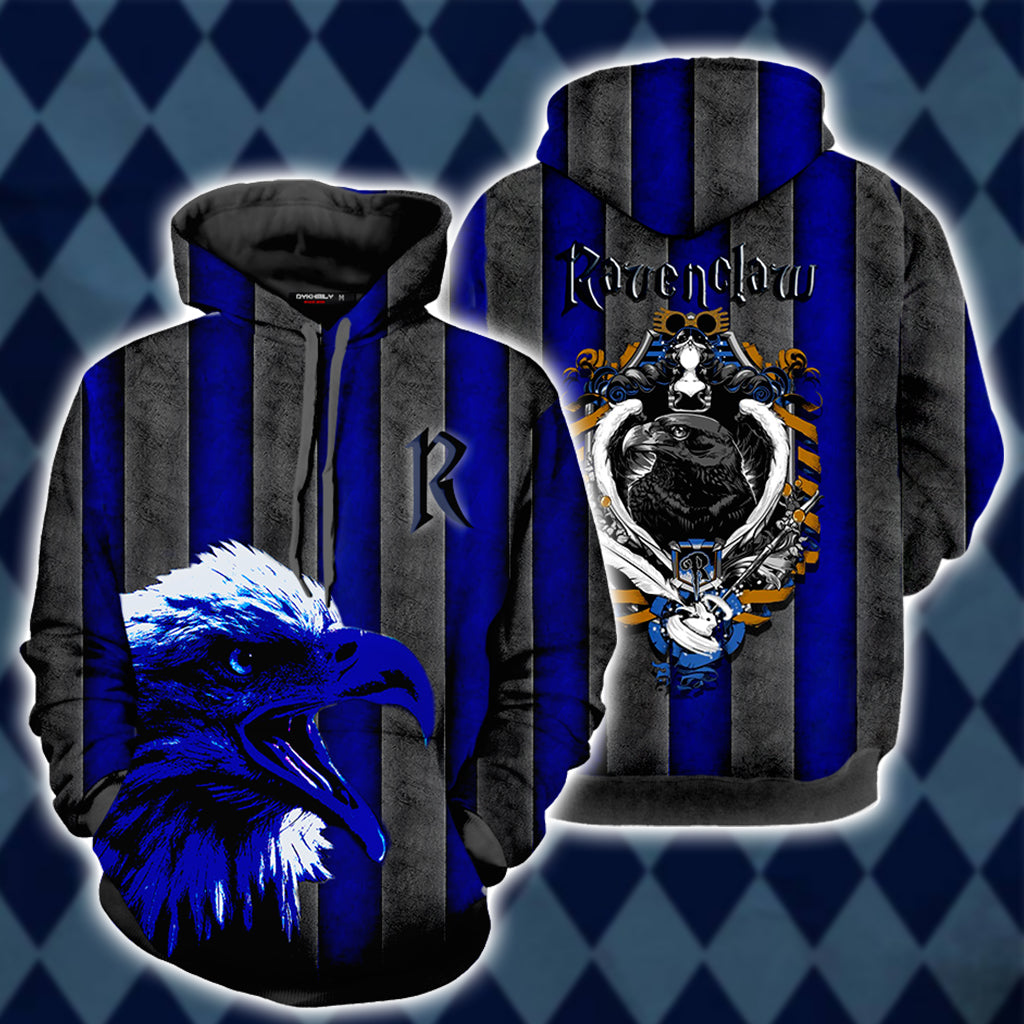 Striped Ravenclaw Harry Potter 3D Hoodie