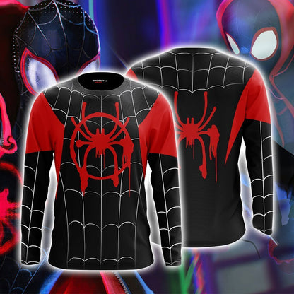 Spider-Man: Into the Spider-Verse Miles Morales Cosplay 3D Long Sleeve Shirt 2XL
