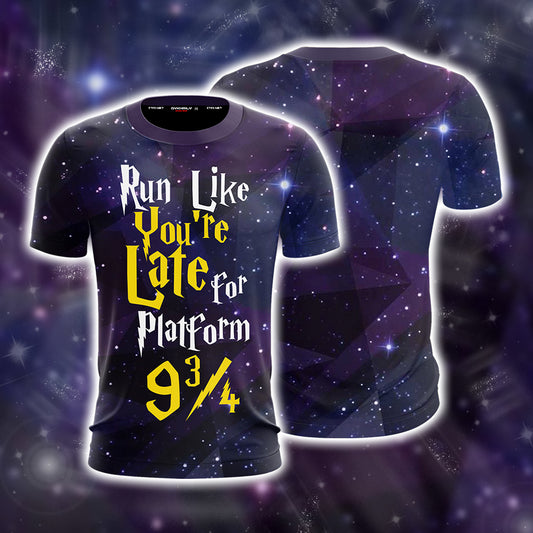 Run Like You're Late For Platform 9 3/4 Harry Potter Unisex 3D T-shirt