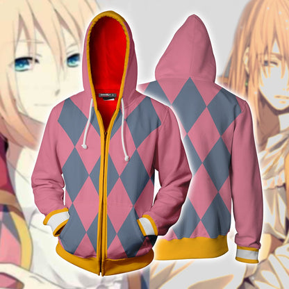 Howl's Moving Castle Howl Jenkins Pendragon Cosplay Zip Up Hoodie Jacket 4XL