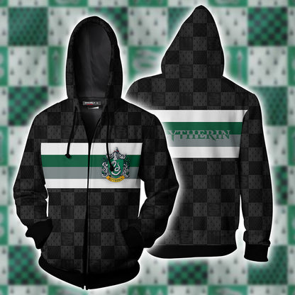 Slytherin House Harry Potter Simple Style Zip Up Hoodie 4XL