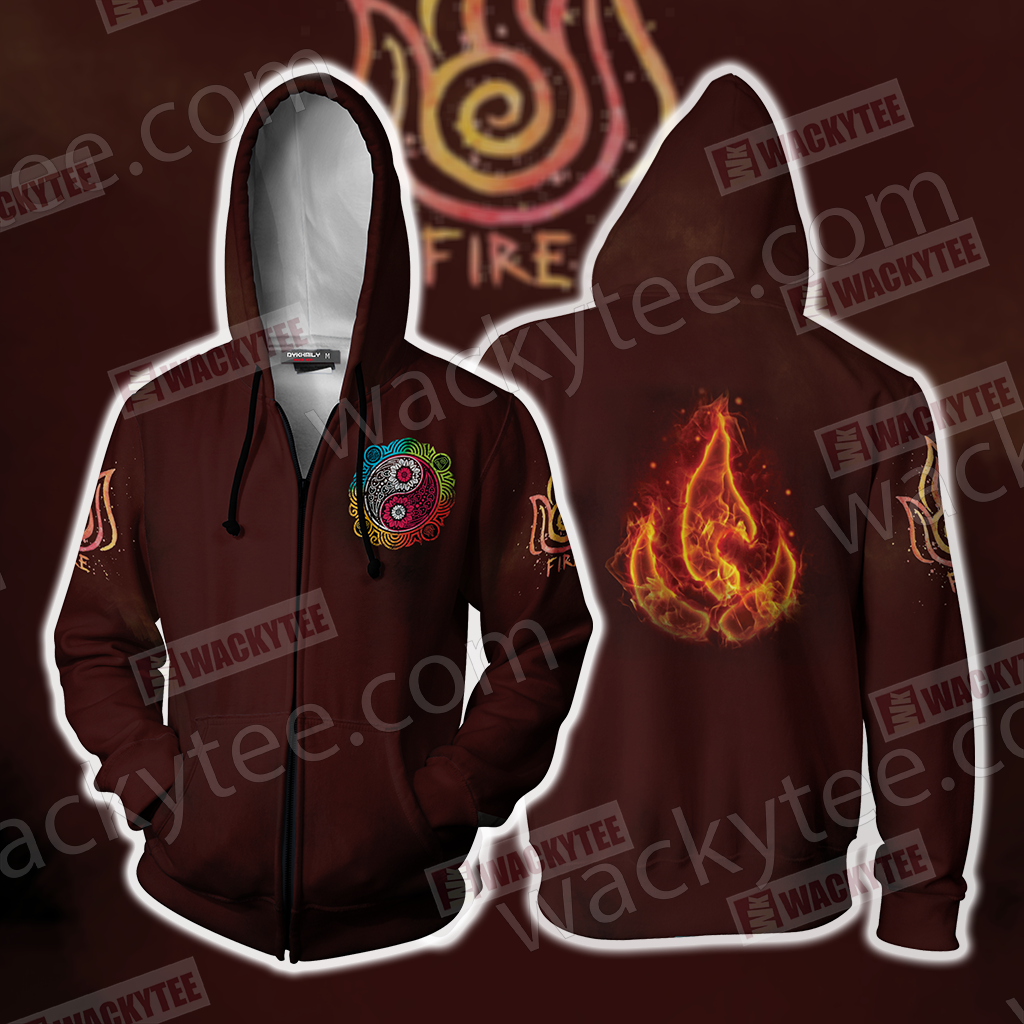 Avatar: The Last Airbender Firebending Zip Up Hoodie Jacket 4XL