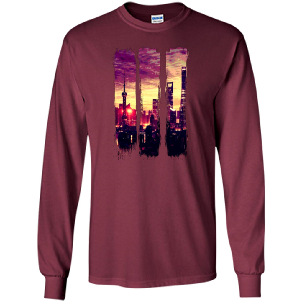Sunset City T-shirt Maroon