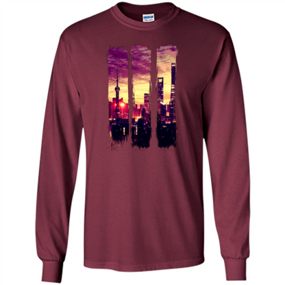 Sunset City T-shirt Maroon