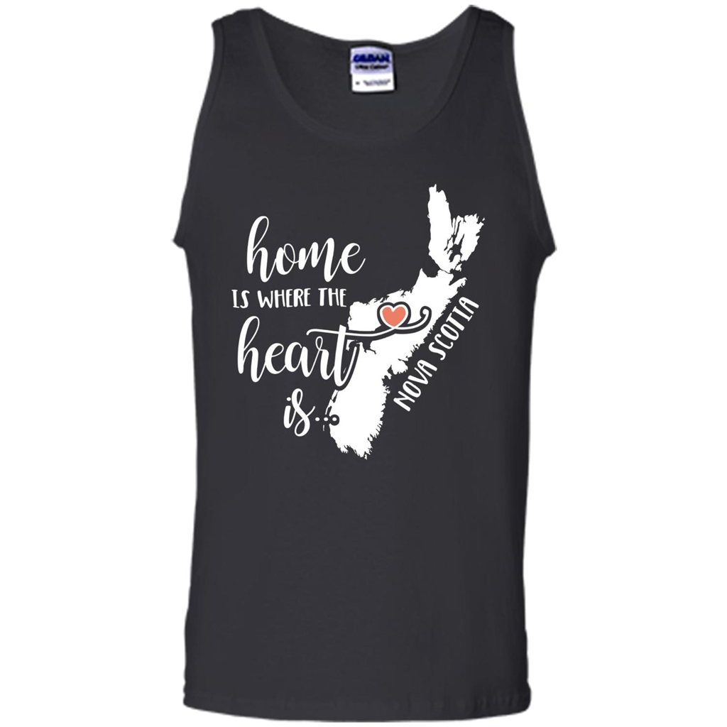 Nova Scotia Home T-shirt - Home is Where the Heart Is Black