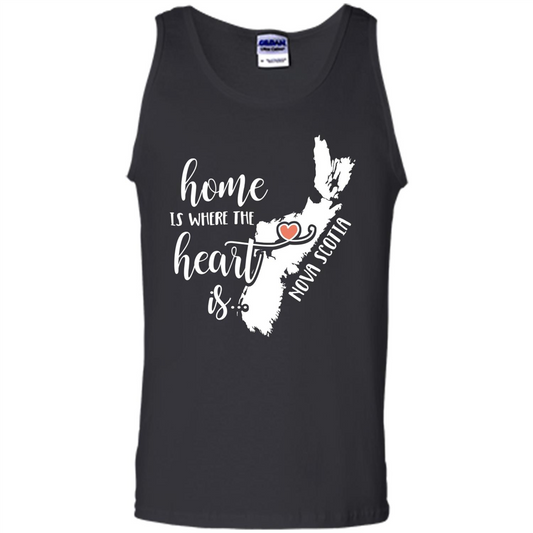Nova Scotia Home T-shirt - Home is Where the Heart Is Black