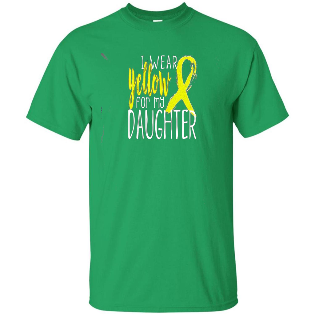 I Wear Yellow Ribbon For My Daughter T-shirt Irish Green