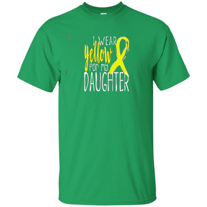 I Wear Yellow Ribbon For My Daughter T-shirt Irish Green