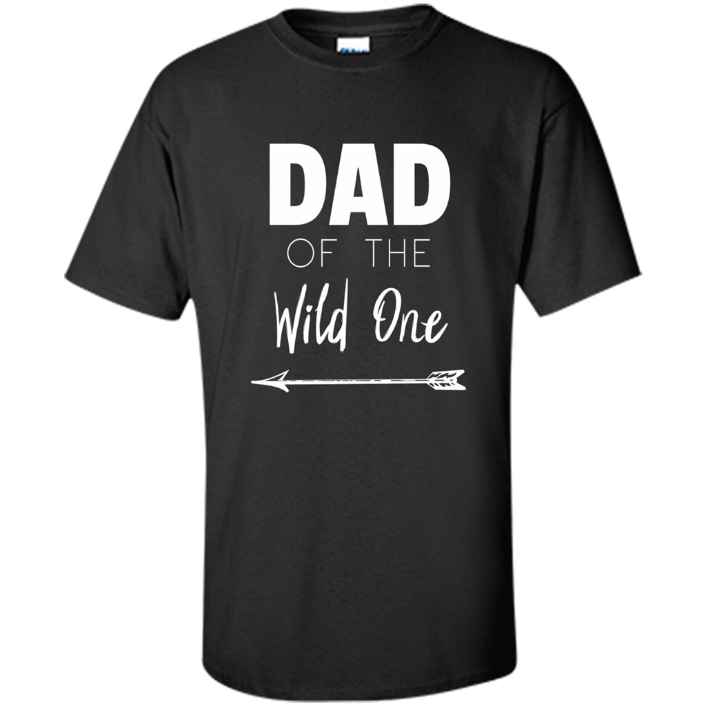 Dad and Kids T-shirt Dad Of The Wild One Father T-shirt Black