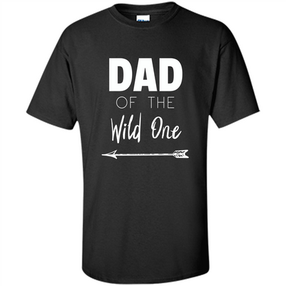 Dad and Kids T-shirt Dad Of The Wild One Father T-shirt Black