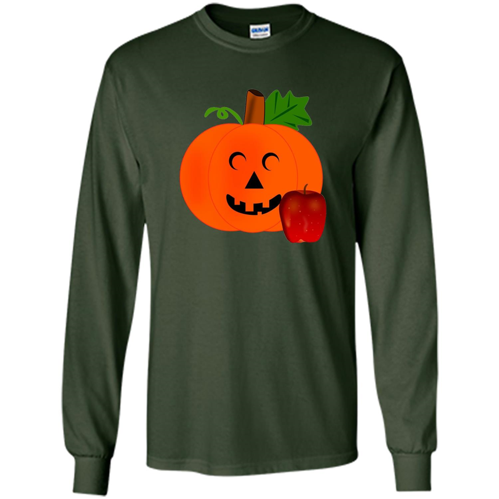 Cute Teacher Pumpkin Apple Halloween Costume T-shirt Forest Green