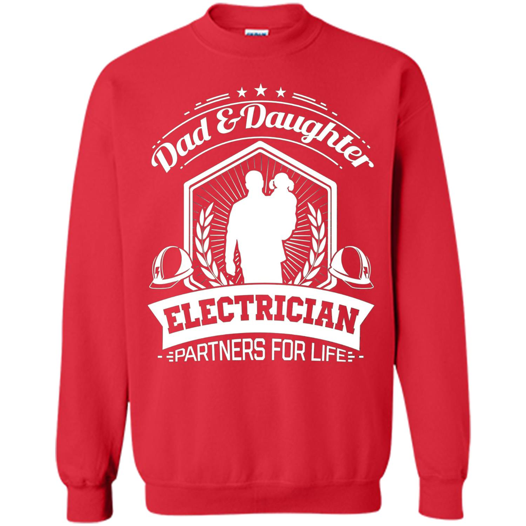 Dad And Daughter Electrician Partners For Life T-shirt Red