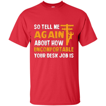Lineman T-shirt Cool Gift For Lineman Red