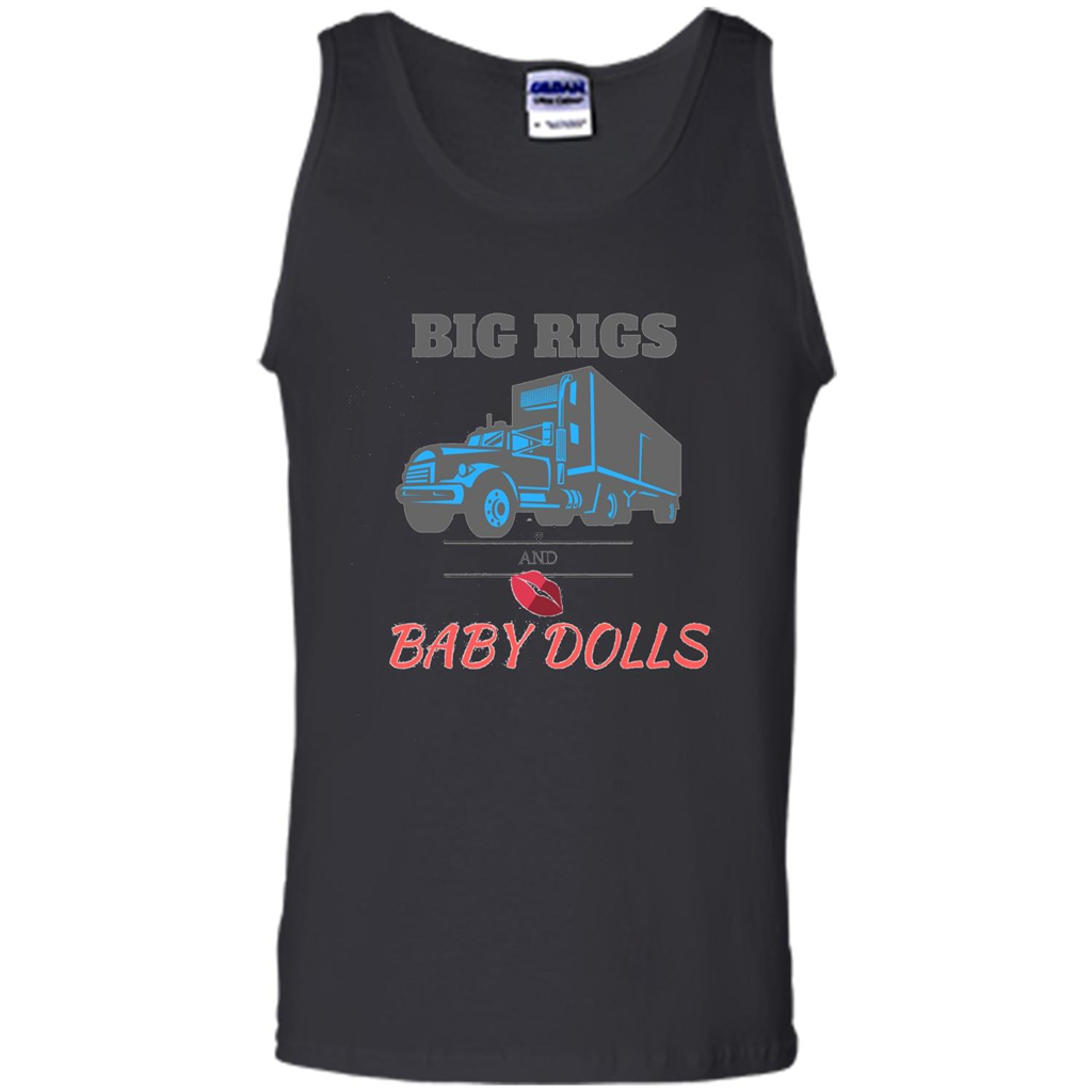 Trucker T-shirt Big Rigs And Baby Dolls Black