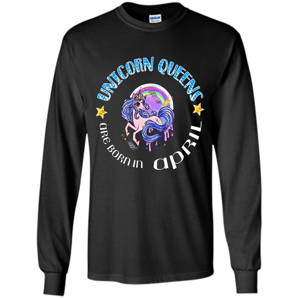 April Unicorn T-shirt Unicorn Queens Are Born April Black