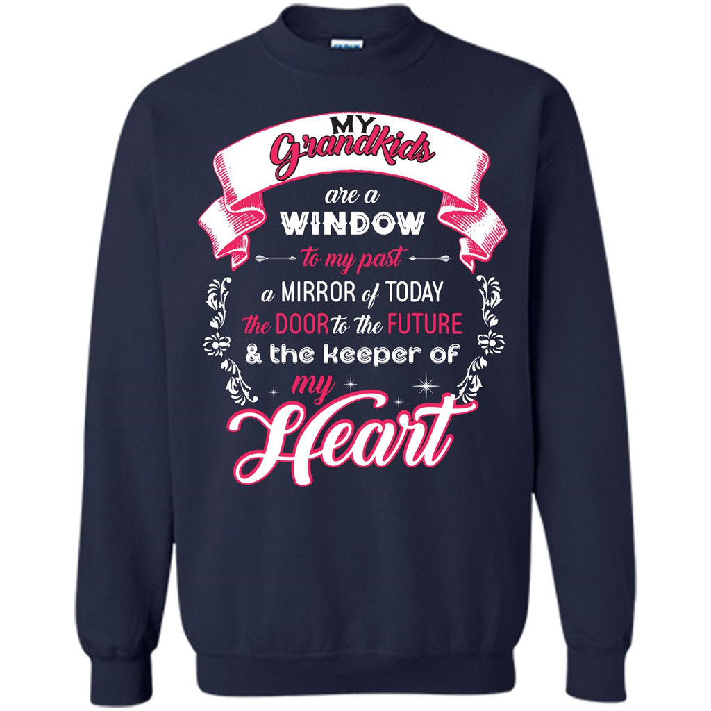 Grandparent T-shirt My Grandkids Are A Window To My Past A Mirror Navy