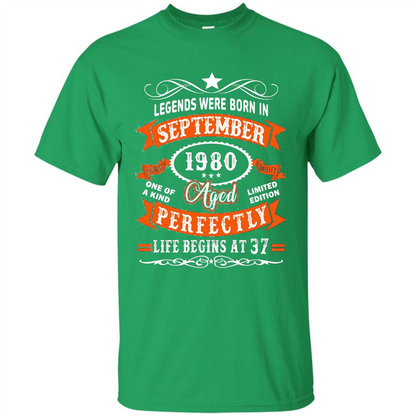 Legends Were Born In September 1980 T-shirt Birthday Gift T-shirt Irish Green