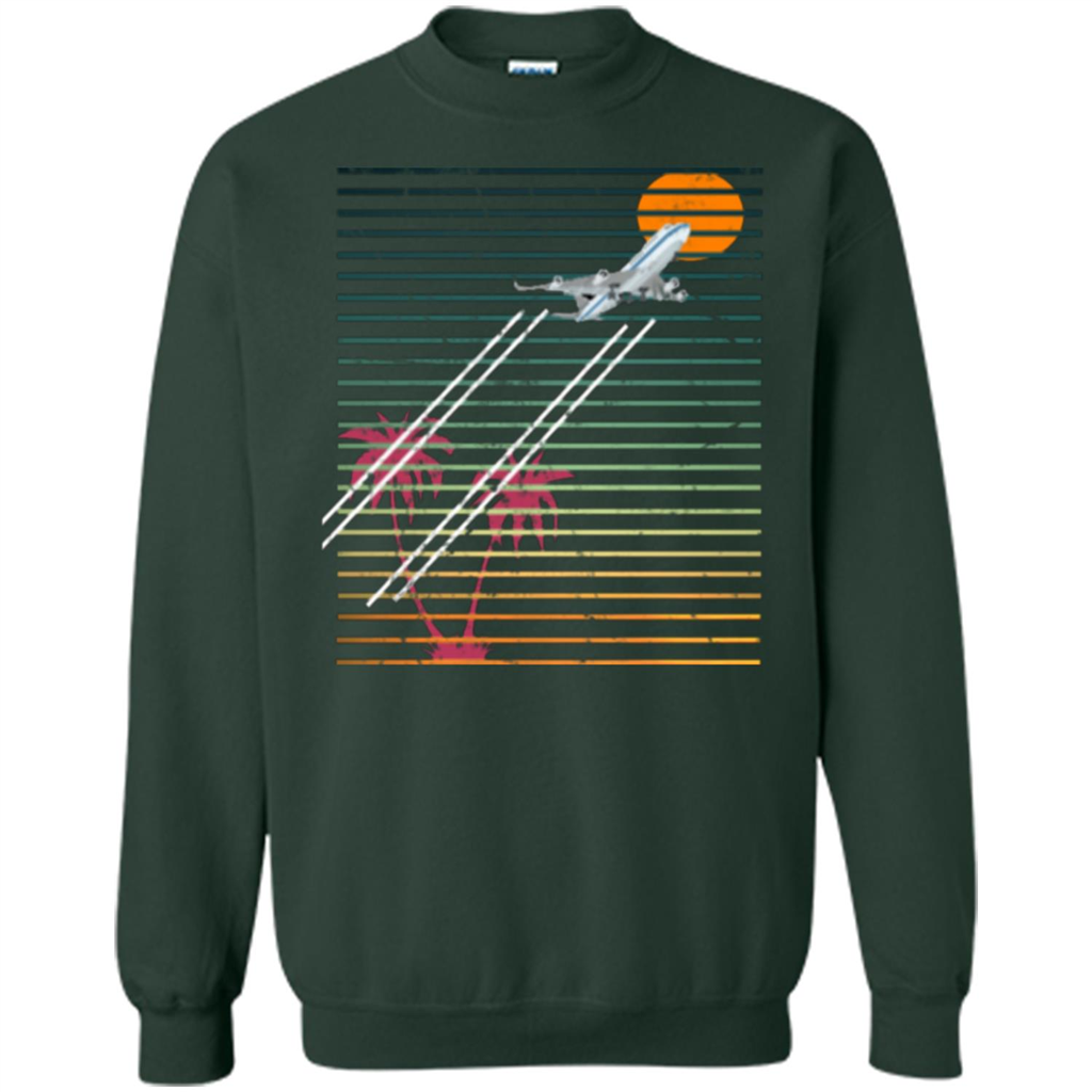 Retro Jet Sunset T-shirt Forest Green