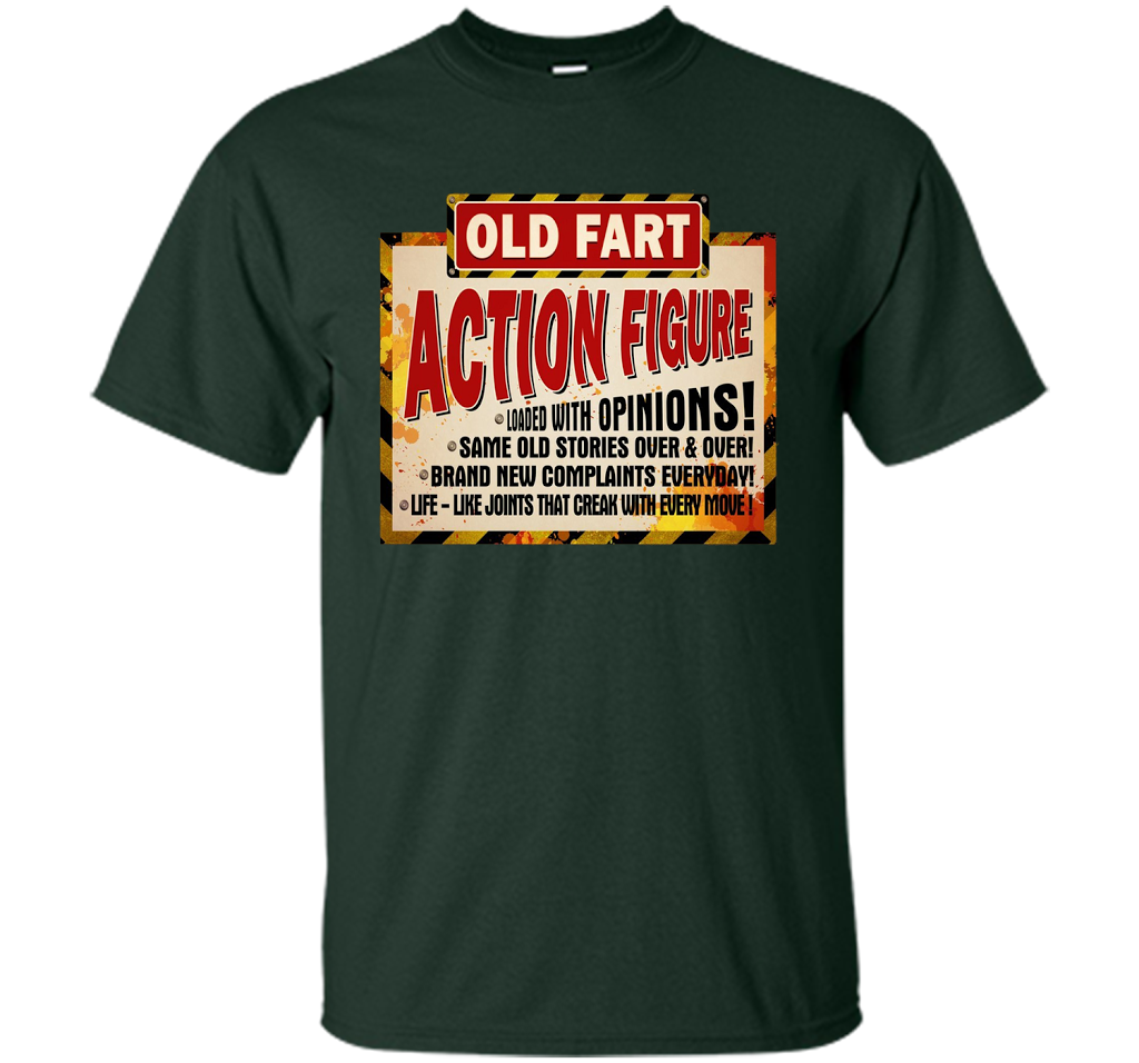 Old Fart Life Sized Action Figure T-shirt Forest Green
