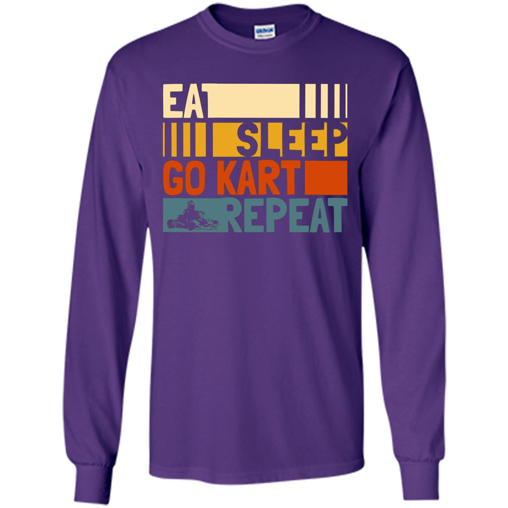 Eat Sleep Go Kart Repeat T-shirt Go Kart Player T-shirt Purple