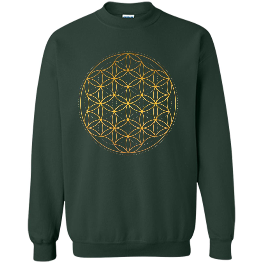 Beautiful Gold Sacred Geometry T-shirt Forest Green