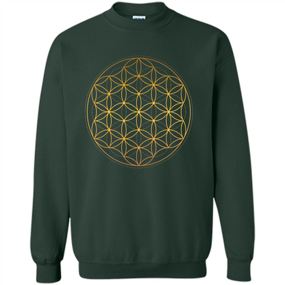 Beautiful Gold Sacred Geometry T-shirt Forest Green