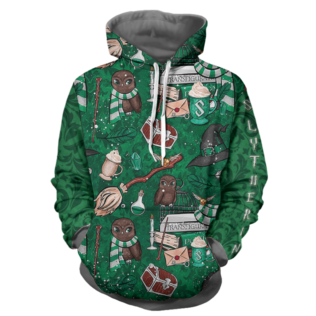 Hogwarts Slytherin House Pattern Harry Potter 3D Hoodie