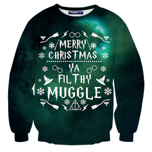 Slytherin Merry Christmas Ya Filthy Muggle Harry Potter 3D Sweater