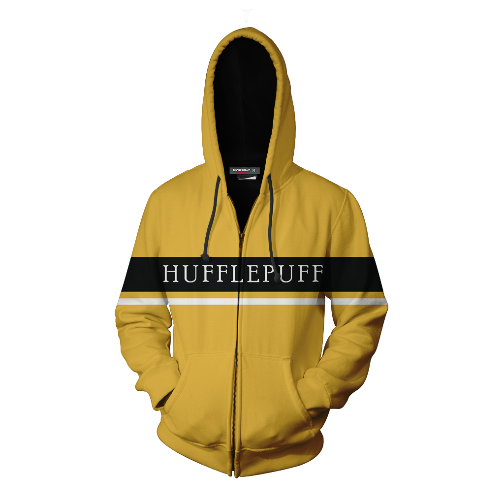 Hufflepuff Harry Potter Simple Style Zip Up Hoodie