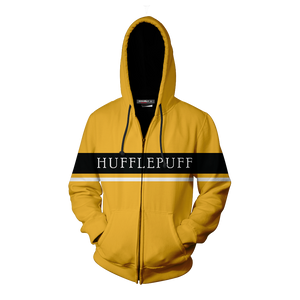 Hufflepuff Harry Potter Simple Style Zip Up Hoodie
