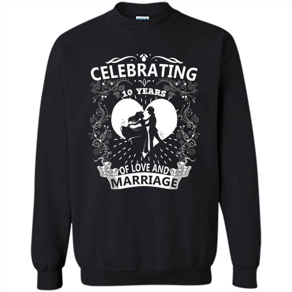 Celebrating 10 Years Wedding Anniversary Tshirt Black