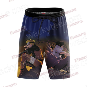 Naruto And Sasuke Beach Shorts