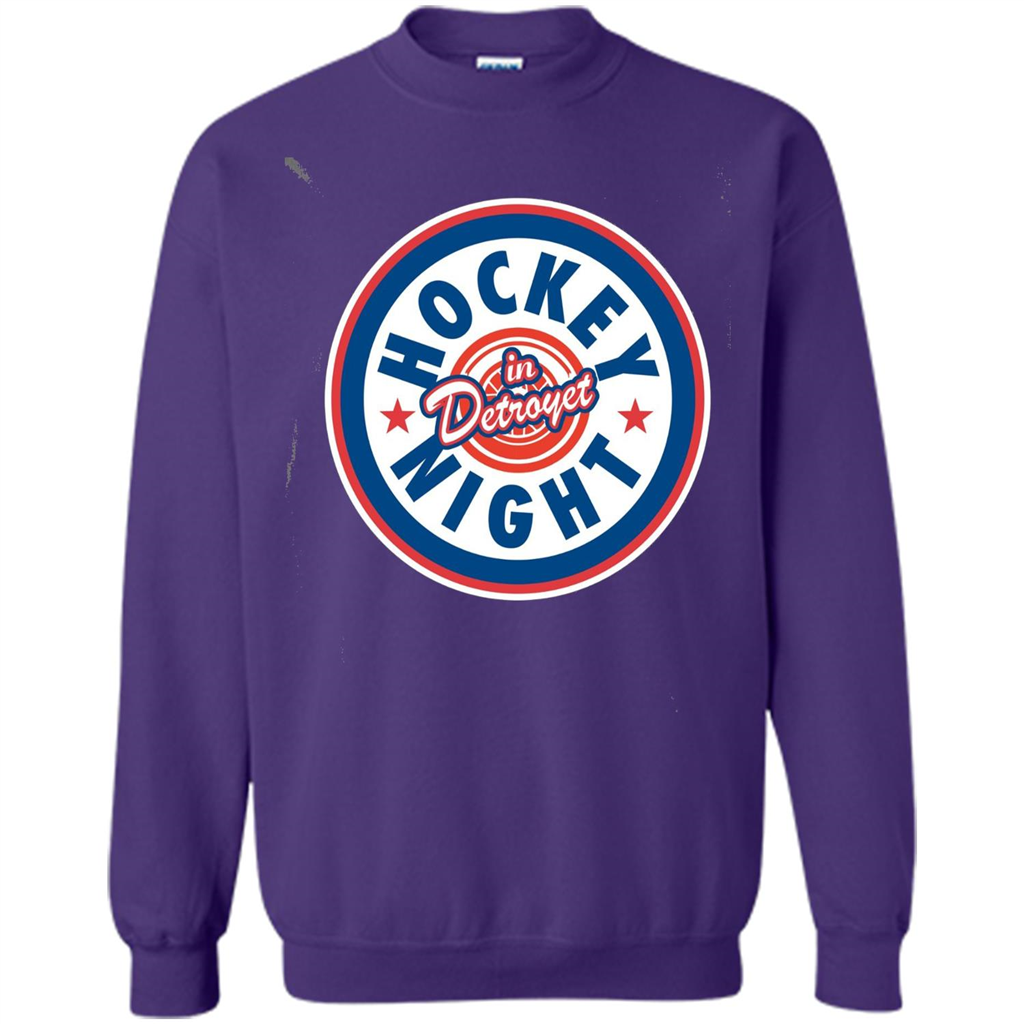 Hockey Night In Detroyet T-shirt Purple