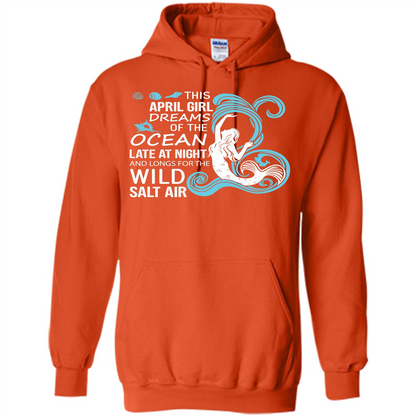 This April Girl Dreams Of The Ocean Late At Night T-shirt Orange