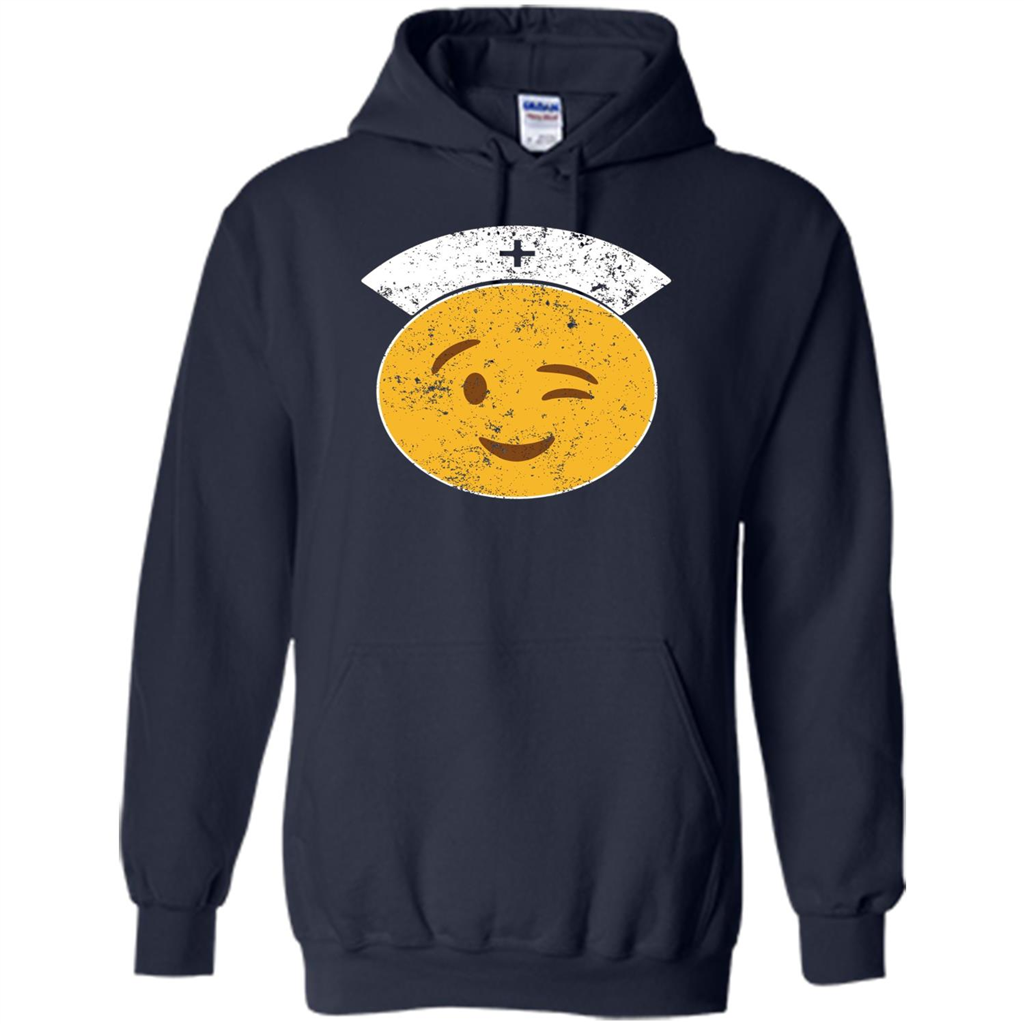 Nurse T-shirt Funny Nurse Emoji T-shirt Navy