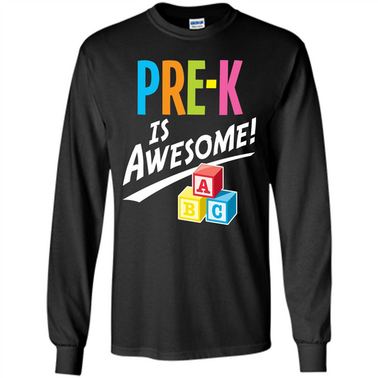 School Teacher T-shirt Pre-K Is Awesome ABC Blocks T-shirt Black