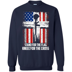 Military T-shirt Stand For The Flag Kneel For The Cross T-Shirt