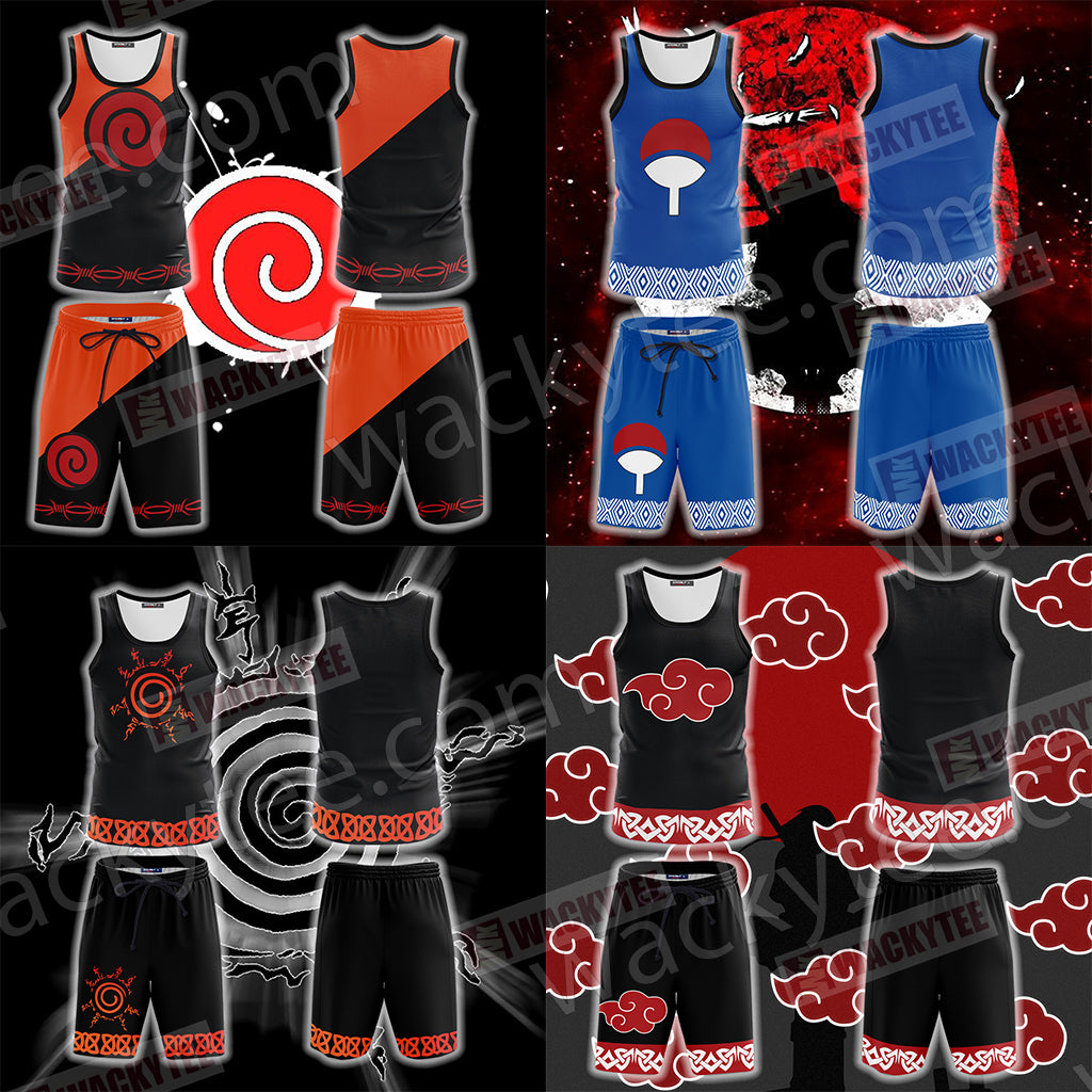 Naruto Akatsuki Symbol 3D Beach Shorts