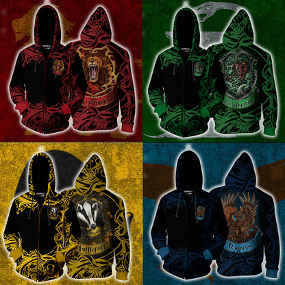 Brave Like A Gryffindor Harry Potter Zip Up Hoodie