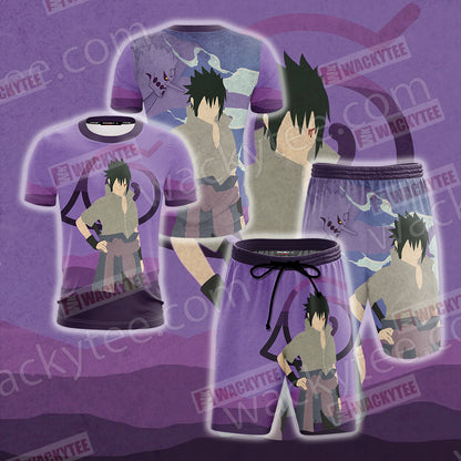 Naruto Uchiha Sasuke Konoha Unisex 3D Beach Shorts