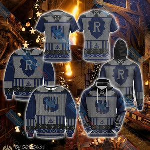 Harry Potter Wise Like A Ravenclaw Knitting Style Unisex 3D Hoodie