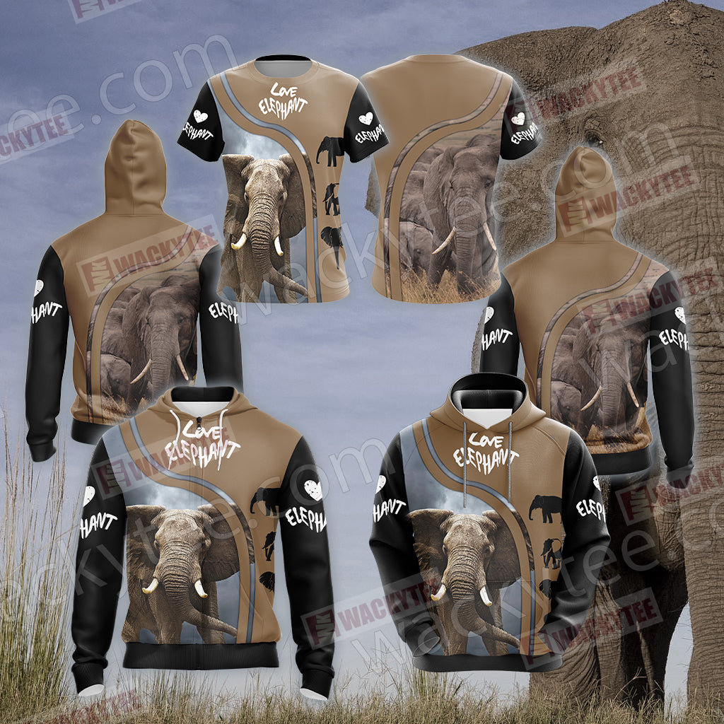 Love Elephant Unisex 3D Hoodie