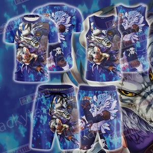 Digimon Weregarurumon Unisex 3D Beach Shorts