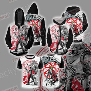 Fullmetal Alchemist - Edward and Alphonse Unisex Zip Up Hoodie Jacket