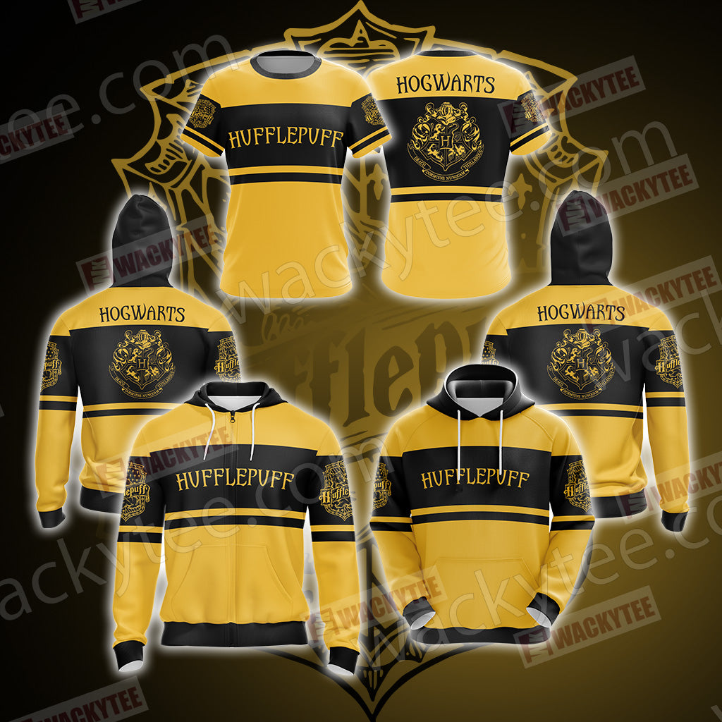 Harry Potter - Hufflepuff House Wacky New Style Unisex 3D Zip Up Hoodie