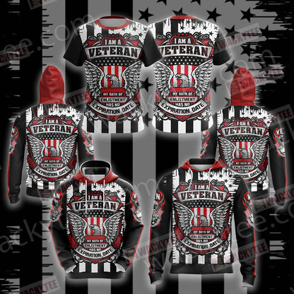 I Am A Veteran My Oath Of Enlistment Has No Expiration Date Unisex Zip Up Hoodie Jacket