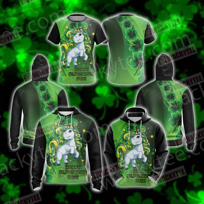Unicorn Happy Saint Patrick's Day 3D Hoodie