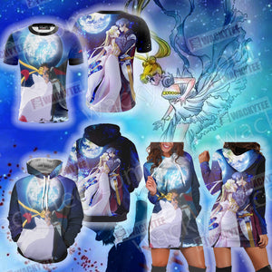Sailor Moon And Tuxedo Unisex 3D T-shirt